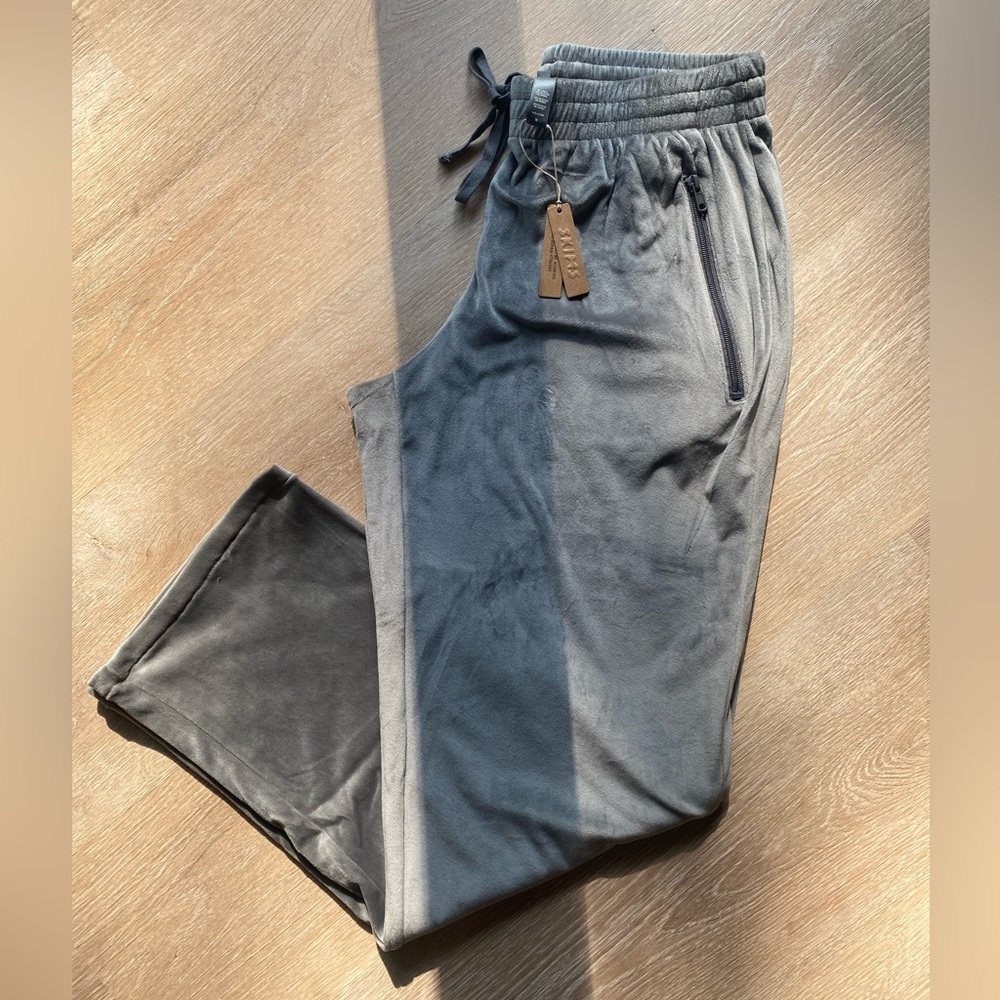 SKIMS Velour Track Pants- Gunmetal